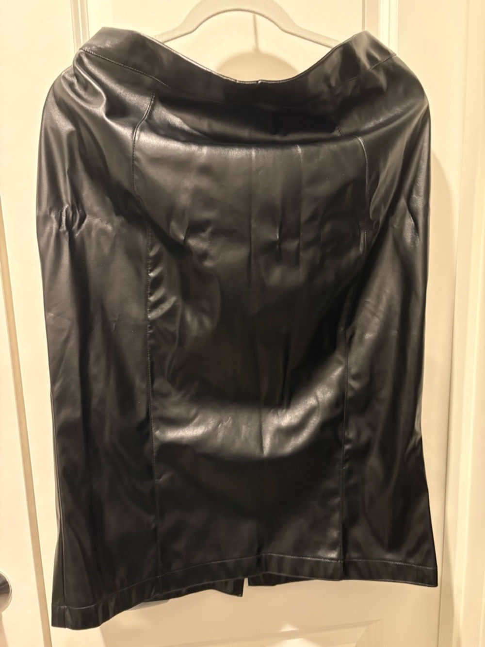 Black Faux Leather Pencil Skirt